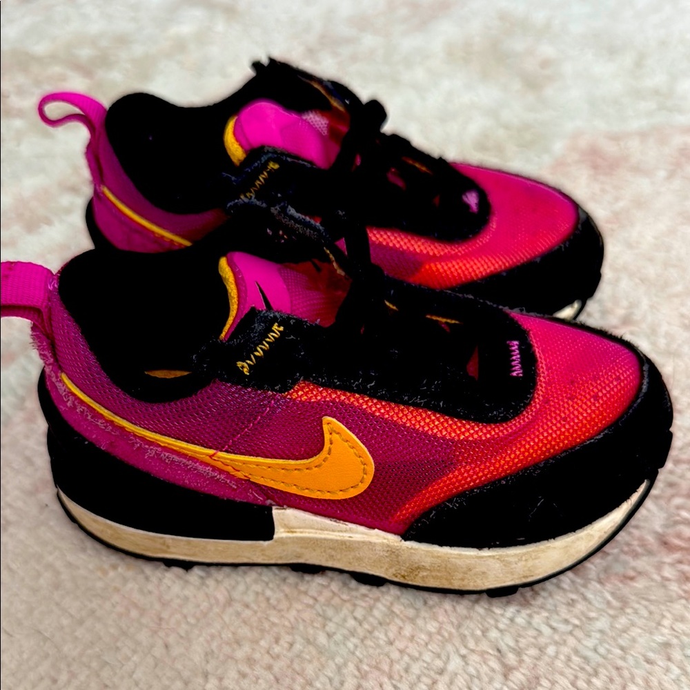 Nike Pink and Black Retro Sneakers